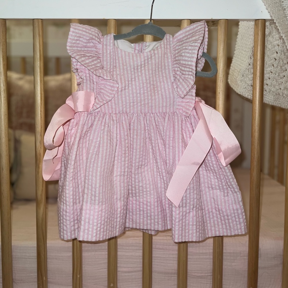 Cecil & Lou Pink & White Seersucker Dress